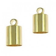 Metal end cap Ø 4mm with eyelet Gold